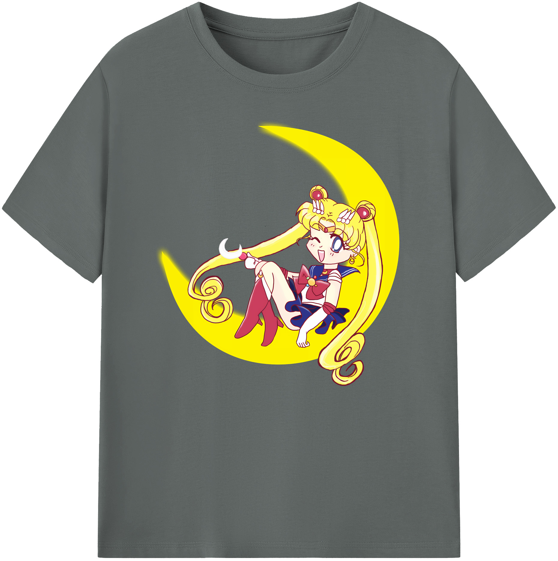 （画像用） 美少女戦士セーラームーン 月野 うさぎ つきの うさぎ Sailor Moon Tsukino Usagi 綿100％ メンズ半袖Tシャツ｜肌触りやわらか＆通気性